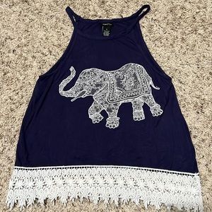 Navy Blue Tank Top Elephant (Rue21)
